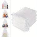 100PCS Organza Bags Random Mesh Organza Jewelry Bags Drawstring, Small Drawstring Favor Pouches Christmas Candy Wedding Birthday. 