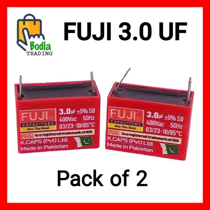 2 Pcs 3.0uf FUJI Capacitor For Ceiling Fans and Motors High Quality