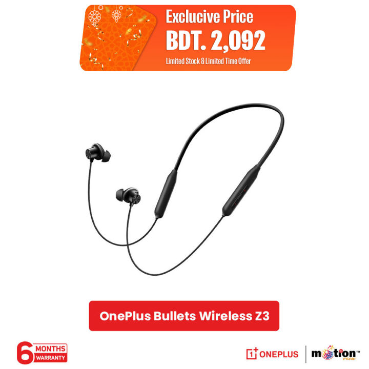 OnePlus Bullet Z3 12.4 mm Drivers With 3D Spatial Audio Wireless Neckband