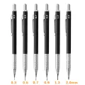 Metal Mechanical Pencil Large capacity Lead Refills Set 0.3, 0.5, 0.7, 0.9 2.0 Mechanical Pencils for Writing Drawing Sketching. 