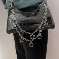 Punk Metal Crescent Geometric Bag Chain Hip Hop Hipster Cool Hundred Pair Pants Chain For Men and Women Rock and roll Accessorie.