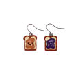 1 Pair Cute Toast Drop Earrings, Hand-Painted Resin Material, The Best Gift for Girls on Christmas, New Year and Birthdays.. 