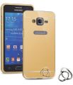 Samsung Galaxy J2 Aluminium Frame Gold Plated Mirror Back Cover. 