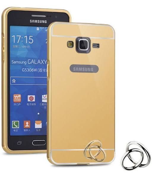 Samsung Galaxy J2 Aluminium Frame Gold Plated Mirror Back Cover