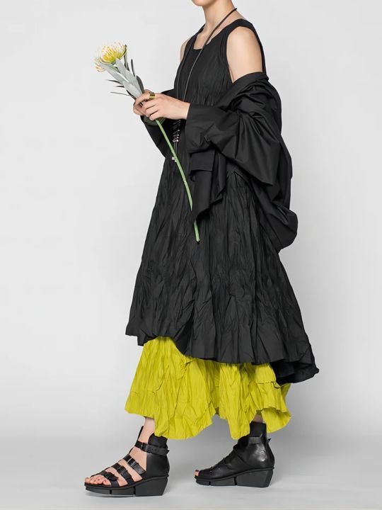 Women%20Summer%20Cake%20Dress%20Casual%20Round%20Neck%20Sleeveless%20Fake%20Two%20Pieces%20Gathered%20Indie%20Folk%20Patchwork%20Loose%20Maxi%20Dress%20Plus%20Size%20-%20Image%202