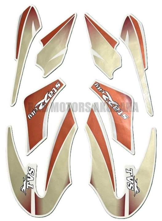 Tvs Star City Old Model Red Bike Complete Sticker Kit