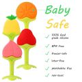 BPA Free Silicone Fruit Baby Teether Toy for 3 Months Above Infant Sore Gums Pain Relief (1 Fruits). 