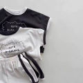 TZ24047 Summer New Sports Style Set New Letter Baby Round Neck Simple Casual T-shirt Shorts Two Piece Set. 