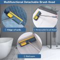 Floor Scrubbing Brush with Long Handle,Squeegee and Comb，Hard Bristle Sweeping Broom for Tiles,Cleaning Pet Hairs, Sofa, Window, Carpet, Bathroom and Hard-to-Reach Corners. 