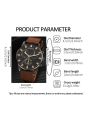 New 4PCS Leisure Business Three Eyes Roman Digital Calendar Pointer Canvas Strap Quartz Watch Luxury Leather Bracelet Set. 