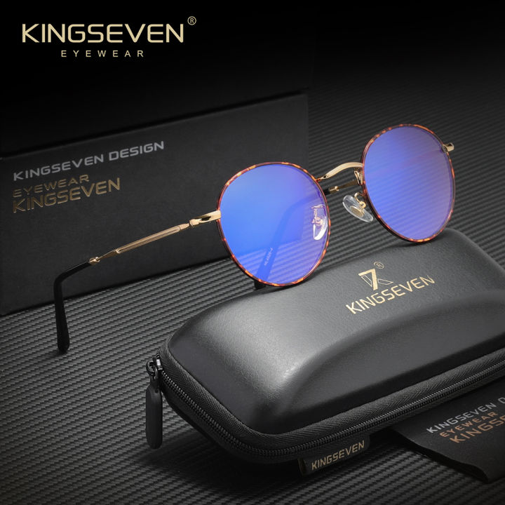 KINGSEVEN%20Round%20Blue%20Light%20Blocking%20Glasses%20Men%20Women%20Alloy%20Thin%20Frame%20Classical%20Retro%20Computer%20Anti%20Blue%20Ray%20Reading%20Eyeglasses%20-%20Image%207