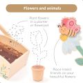 Wooden Garden Play Set – 30 Pcs Kids Gardening Toy with Watering Can Shovel Rake Basket & Accessories – Outdoor Pretend Play. 