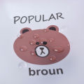 Popular Broun bear bag brown bear bag drawstring plastic bag storage bag cosmetic bag drawstring bag 1 leaf pattern cartoon brown bear bag. 
