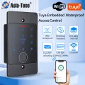 Tuya Wifi Standalone Fingerprint Access Control Keypad Metal Waterproof Backlight Embedded installation Opener Reader+M70 box. 