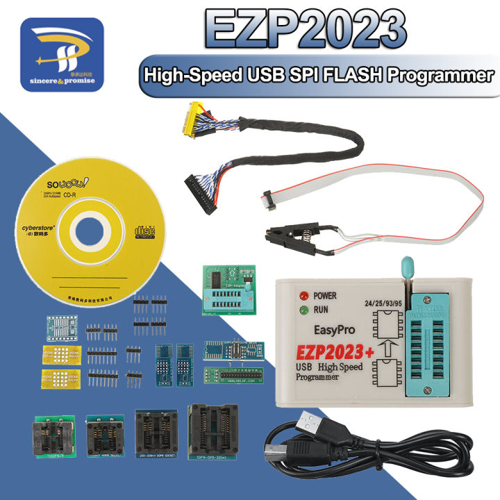 EZP2023 High-Speed USB SPI Programmer+12 Adapters Support 24 25 26 93 ...