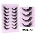 7 Pairs Pack 3D Wispy Cat Eye Fake Lashes Natural Fluffy Faux Mink Full Strip Makeup Eyelashes That Look Like Extensions. 
