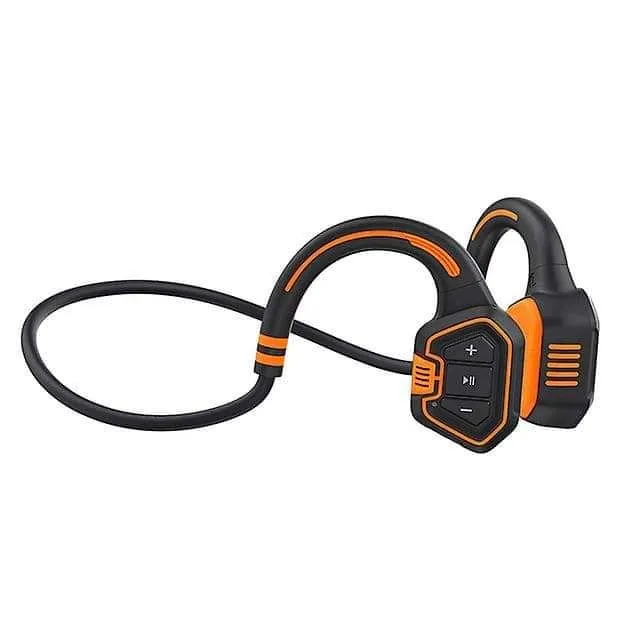 Wave Open-Ear Bone Conduction Earphone Ipx8 Waterproof Wireless Headphones Sports Outdoor Running Earbuds Bluetooth 5.1 Orange