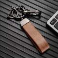 Creative And Minimalist Faux Leather Keychain Pendant, Personalized Keyring with Wrist Strap, High-End Fashionable Vintage Faux Leather Key Holder. 