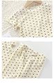 Korean version of summer girls short-sleeved suit comfortable air conditioning suit baby girl ice silk polka dot home clothes. 