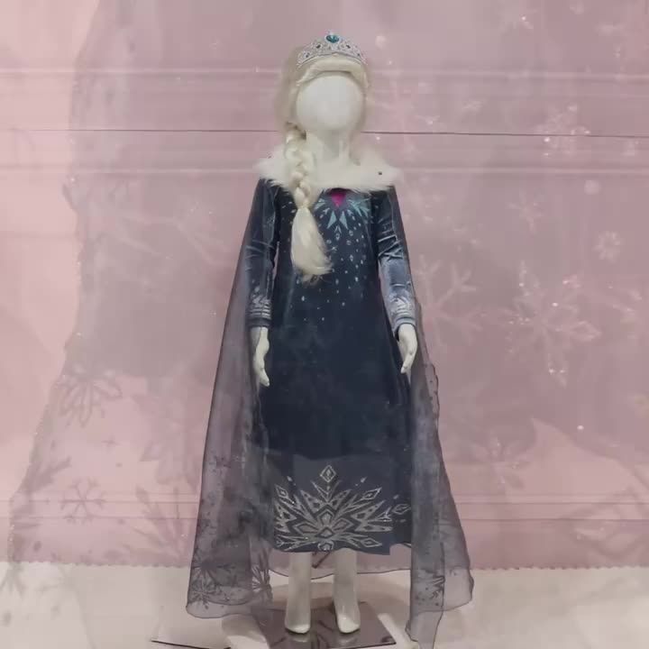 Elsa Dress for Girl Princess Birthday Party Winter Costume Kids Cosplay Frozen Evening Long Sleeve Clothes Snow Queen