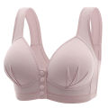 Women's Steel-free Comfortable Breathable Front-closing Bra With Gathered Back Plus-size Underwear With Beautiful Back Design. 