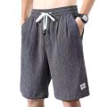 Sleeping Pants Ice Silk Shorts Men Casual Shorts Loose 5-Minute Pants Solid Youth Home Shorts Elastic Waist Large Pajama Pants.