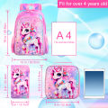 3PCS Unicorn Backpack for Girls, 16" Sequin Kids Bookbag and Lunch Box, Preschool Backpacks for Elementary..