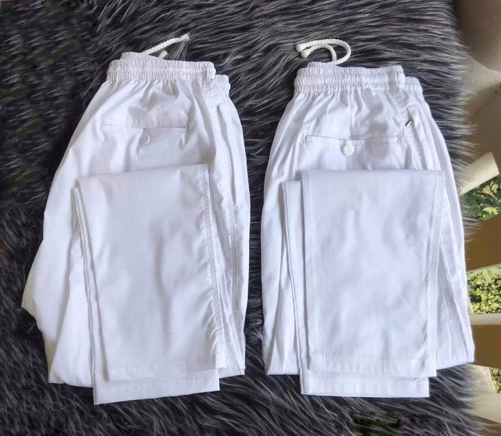 Pant Cutting Premium Paijama for Mens.Soft Cotton.chain system and Double Stitched.Very Comfortable,Islamic Style.  White Colour.Back Pocket With butam.