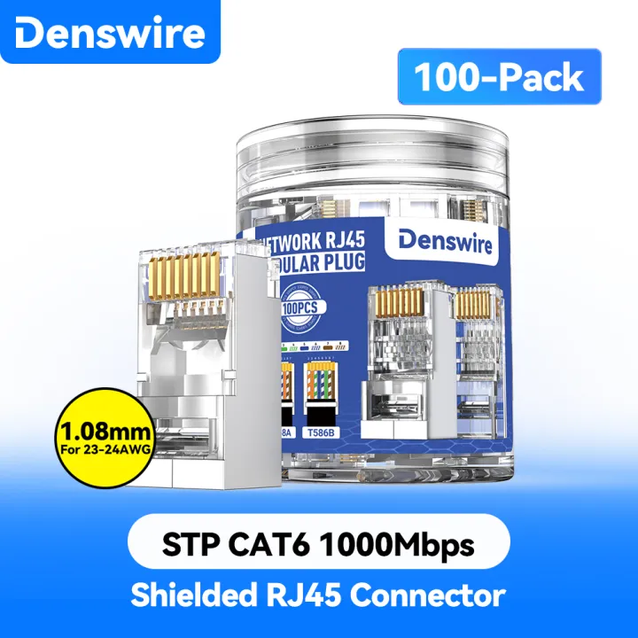 Denswire%20RJ45%20Modular%20Plug%20Pass-Thru%20CAT6%20Connector%20UTP/STP%20Optional%2015%CE%BC%20Gold%20Plated%20for%20Ethernet%20Cable%20End%2023-26%20AWG%20Cable%20-%20Image%207