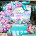 DecorVerve 137 Pieces Mermaid Balloon Garland Arch Kit Princess Birthday Party Decoration Indoor and Outdoor Balloon Decoration. 