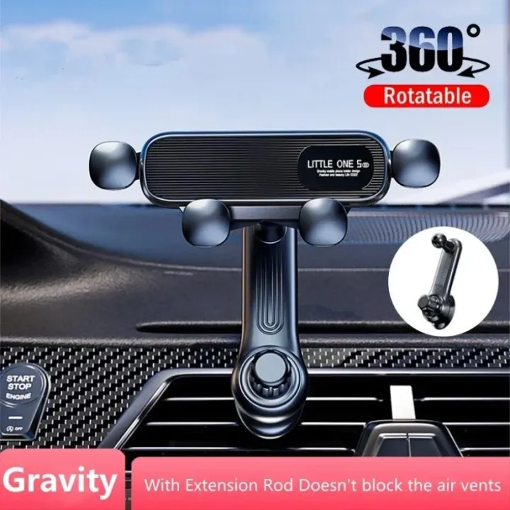 360%C2%B0%20Rotation%20Gravity%20Car%20Phone%20Holder%20Air%20Vent%20Clip%20Navigation%20Stand%20Telescopic%20Air%20Outlet%20Phone%20Support%20for%204.7-7%20inches%20Phone%20-%20Image%204