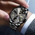 O'levs 9931 New Business Quartz Watch For Men Luxury Diamond Dial Waterproof Stainless Steel Strap Men Wristwatch.