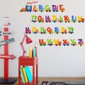 Cartoon Car Train 26 Letters Alphabet Wall Stickers for Kids Rooms Home Decor Children Wall Sticker Room Decoration Accessories. 