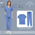 Men Women Jogger Suit Doctor Dentist Overalls Medical Nurse Surgical Uniforms Solid Color Pockets Elastic Quick-drying Top+pants. 