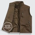Men's Outdoor Sports Leisure Windproof Cold Proof Warm Vest for Autumn and Winter Comfortable Plush Warm and Fashionable Vest. 