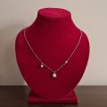 Gold and Silver Star Sterling Silver Pearl Necklace for Women. 