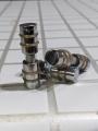 Double Head Glass Shelf Holder Polished Chrome Fix Wine Cabinet Studs Pegs. 