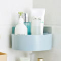 Triangle Corner Storage Shelf Self Adhesive 1pc Plastic Bathroom Kitchen Corner Organizer Wall Mounted Storage Rack. 