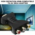 HDMI To AV Wire Connector AV Digital Signal HDMI To 3 RCA Audio Adaptor Component Converter For PC Projector Tablet HD TV BOX. 