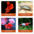 Aquarium Mini Fish Tank Reptile Pet LED Light Box Stackable Aquarium Cylinder Landscape Seaweed For Home Office Decoration. 