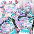 DecorVerve 137 Pieces Mermaid Balloon Garland Arch Kit Princess Birthday Party Decoration Indoor and Outdoor Balloon Decoration. 