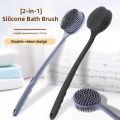 Soft Back Scrubber Brush Silicone Skin Massager Bath Shower Scrubbing Brush with Handle Body Wash Exfoliating Scrub Bath Supplie. 