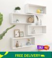 Wall Cube Shelf 1/2/4 Pcs White Premium Quality Engineered Wood For Home & Office Decoration. 