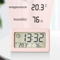 Mini Digital Clock Temperature and Humidity Display Portable Desk Clock LED Clock Slim Small Alarm Clock. 
