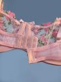 Sweety Women Floral Embroidery Bra And Briefs Set Hollow Sleepwear Underwear Ultrathin Lace Transparent Babydoll Cute No-pad Bow.
