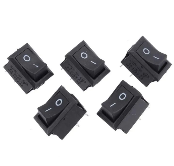 5PCS - KCD1 Mini SPST Rocker Switch | 10A 125V / 6A 250V | ON/OFF Boat ...