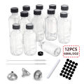 12PCS 60ml Small Glass Bottles With Airtight Lids Clear Sample Boston Bottle/Vials/Containers For Juice Ginger Shots Potion Oils. 