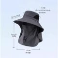 Outdoor Fisherman Hat Wide Brim Bucket Hat with Neck Cover Men Summer Breathable Mesh Sun Protection Visor Anti UV Cap Unisex.