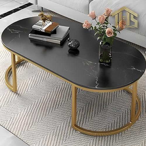 AMS Decor ,luxry coffee Table, Center Table Living room Sofa side Table Design Coffee Table Round Coffee Table , Modern Side Table for living room (Singale Gold & White ) Engineered Wood ,