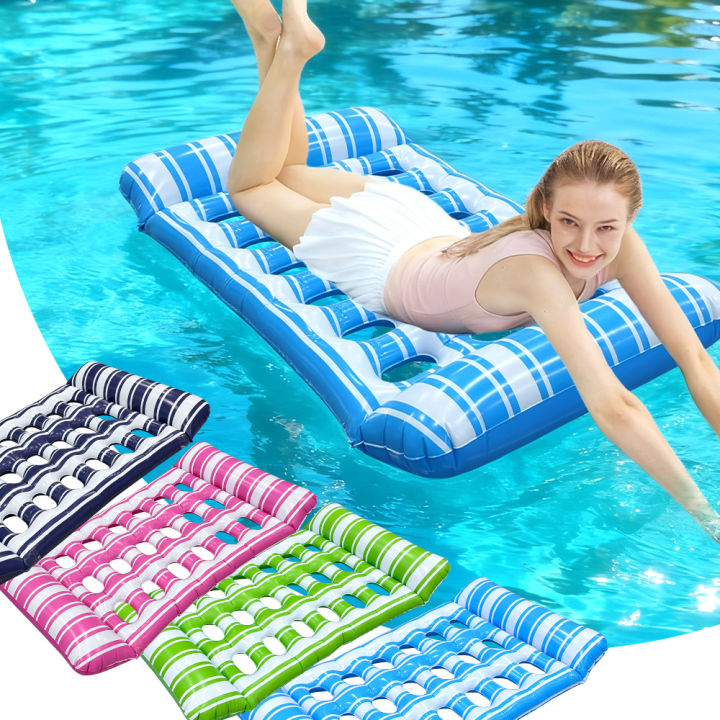 1 PC Inflatable Hole Floating Raft Portable Floating Bed Suitable for Summer Beach Swimming Pool Water Entertainment